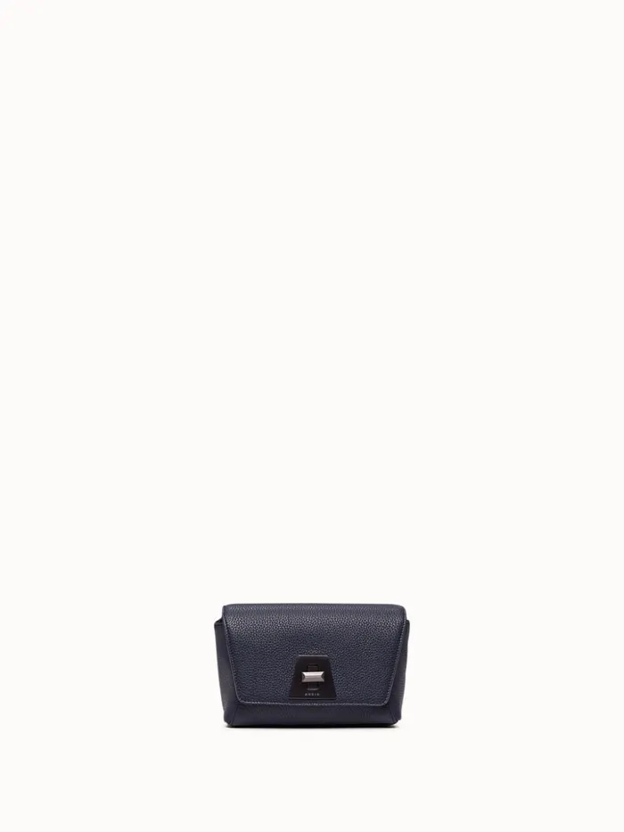 Little Day Bag In Cervocalf Leather With Graphite Colored Hardware Denim Women Akris Mini Bags