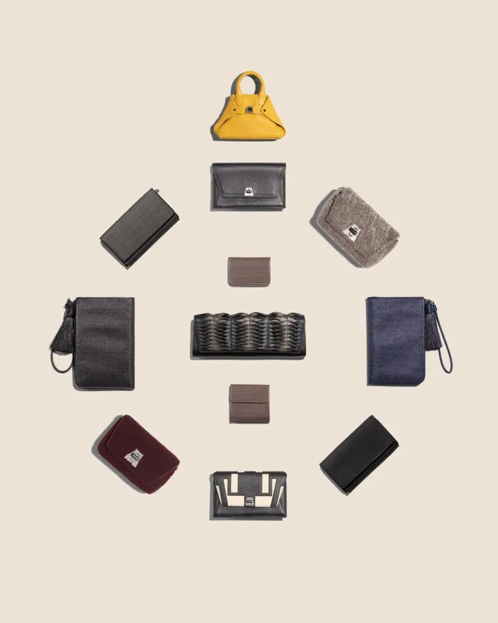 Little Day Bag In Cervocalf Leather With Graphite Colored Hardware Denim Women Akris Mini Bags