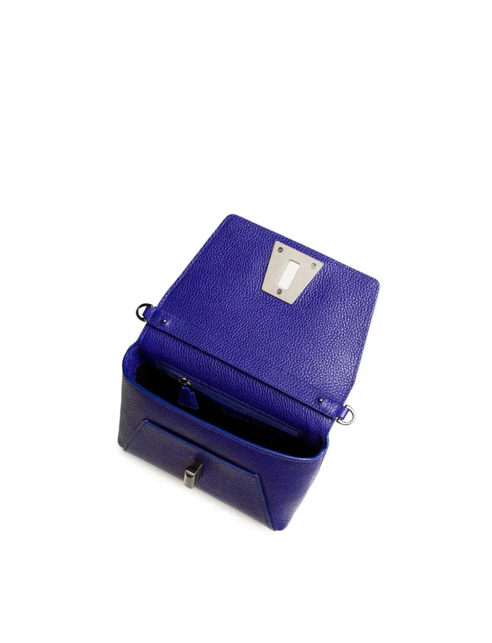 Little Day Bag In Cervocalf Leather With Graphite Colored Hardware Iris Women Akris Crossbody Bags