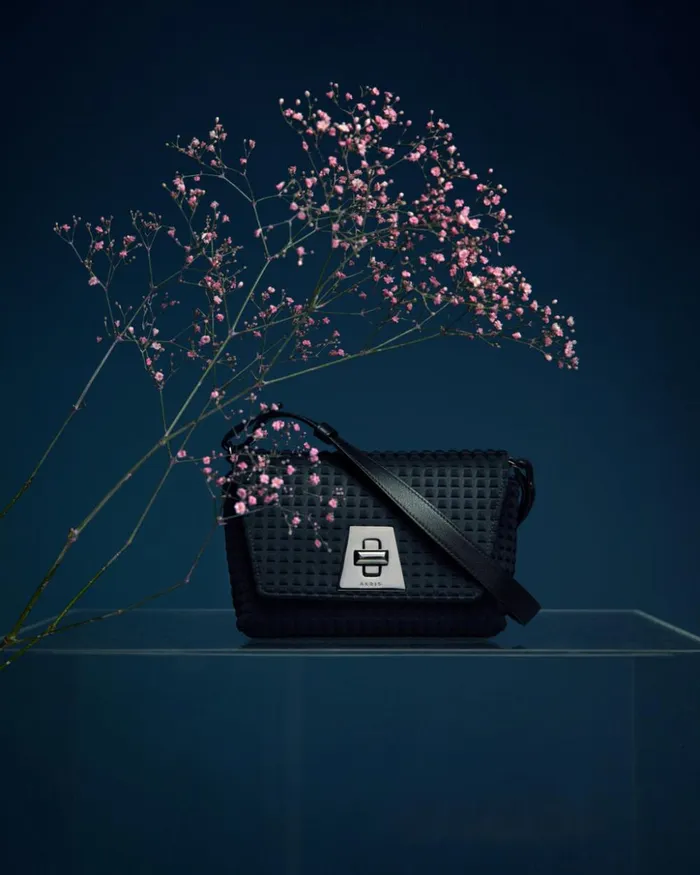 Little Day Bag In Techno Trapezoid Fabric Black Women Akris Mini Bags