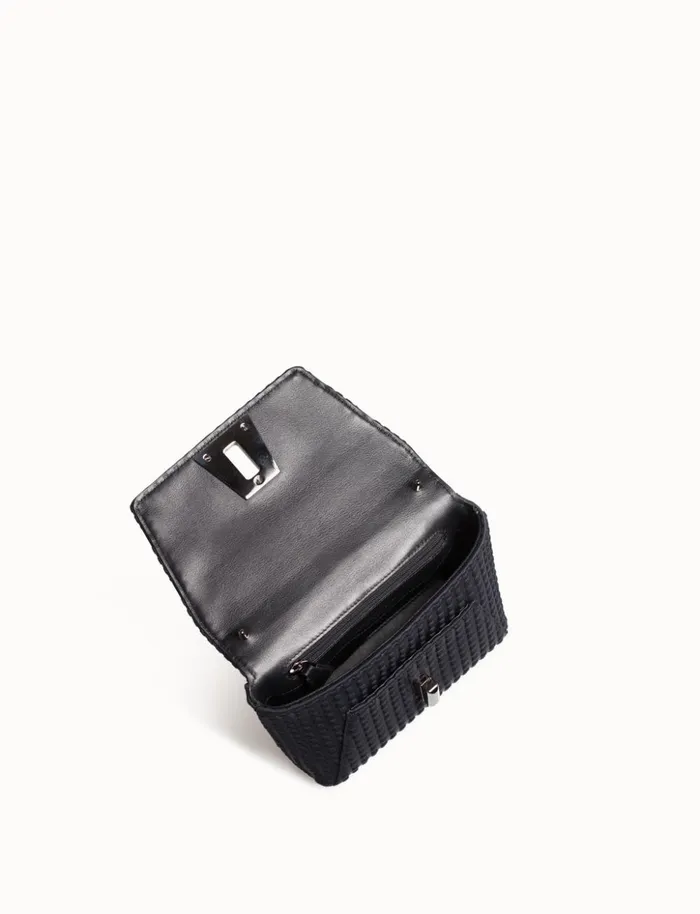 Little Day Bag In Techno Trapezoid Fabric Black Women Akris Mini Bags