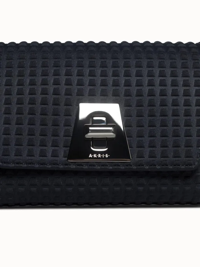 Little Day Bag In Techno Trapezoid Fabric Black Women Akris Mini Bags