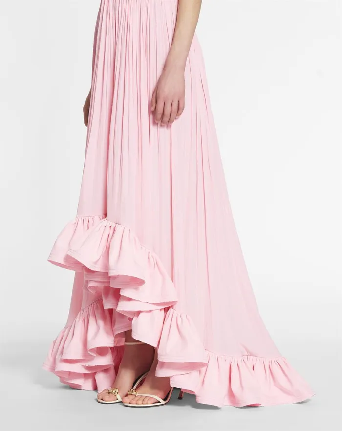 Long Dress With Ruffles Light Pink Women Lanvin Dresses