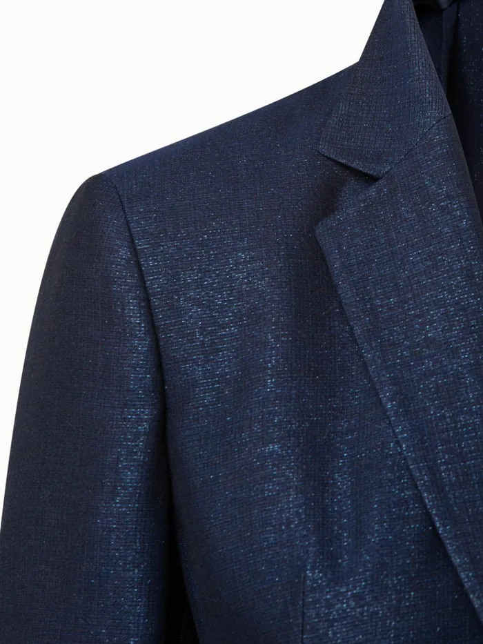Long Jacket In Wool Lurex Deep Blue Women Akris Jackets