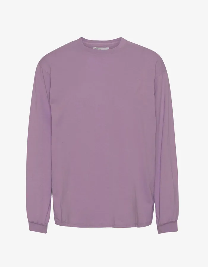 Long Sleeve Tops Colorfulstandard Women Oversized Organic LS TShirt 8211 Pearly Purple