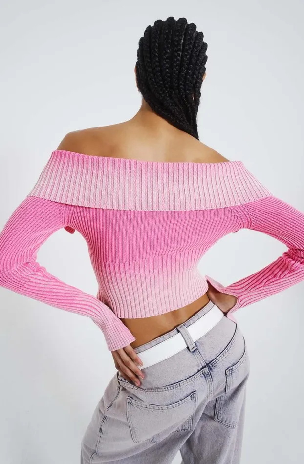 Long Sleeve Tops Women Jaded London Candy Pink Tribeca Knitted Top