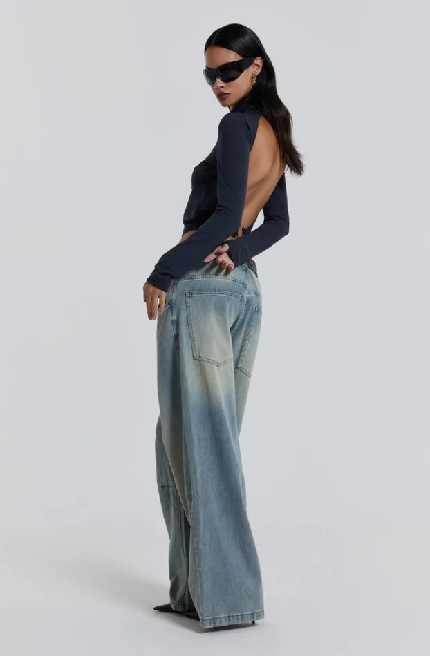 Long Sleeve Tops Women Jaded London Party In The Back Backless Top