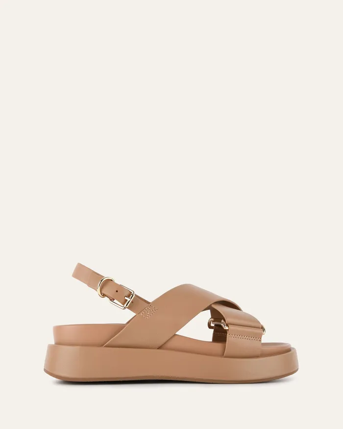 Marley flat sandals tan leather FLAT SANDALS jomercer Women