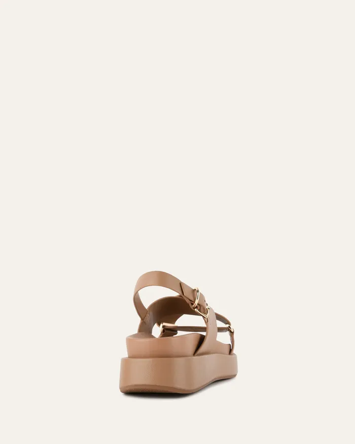 Marley flat sandals tan leather FLAT SANDALS jomercer Women Marley flat sandals tan leather FLAT SANDALS jomercer Women