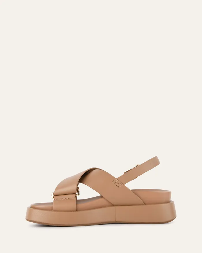 Marley flat sandals tan leather FLAT SANDALS jomercer Women Marley flat sandals tan leather FLAT SANDALS jomercer Women