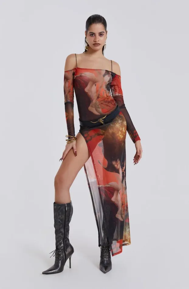 Maxi Dresses Women Jaded London Valencia Print Maxi Dress