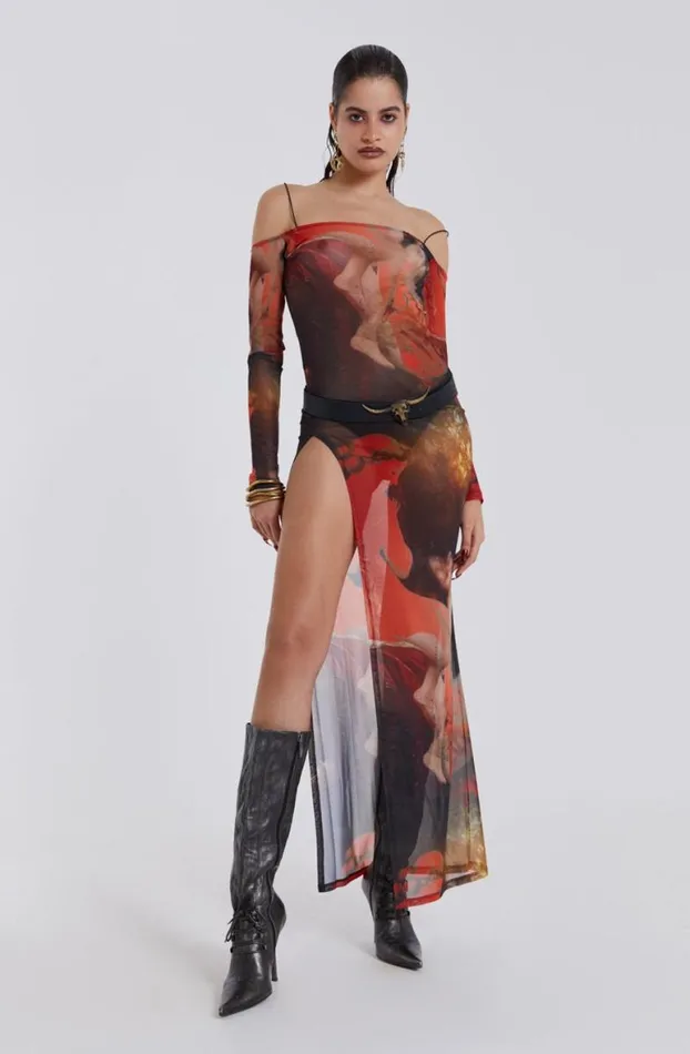 Maxi Dresses Women Jaded London Valencia Print Maxi Dress
