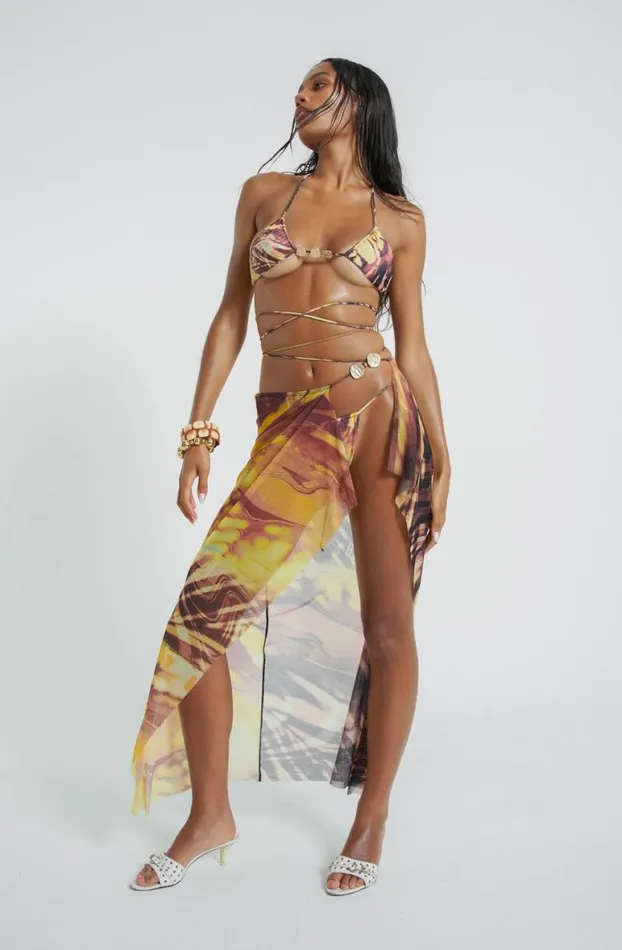 Maxi Skirts Women Jaded London Aphrodite Wrap Around Mesh Maxi Skirt