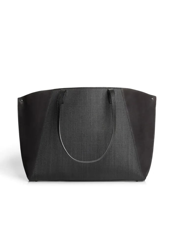 Medium Ai Shoulder Bag In Horsehair And Leather Black Women Akris Tote Bags