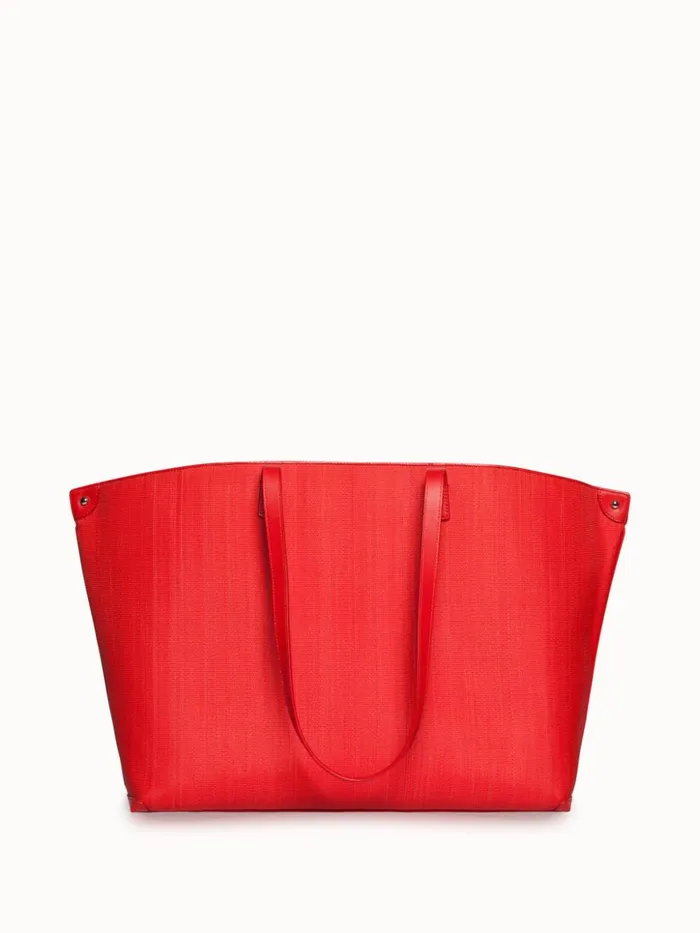 Medium Ai Shoulder Bag In Horsehair Fabric Scarlet Women Akris Shoulder Bags