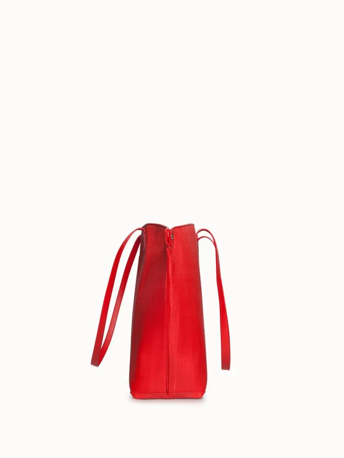 Medium Ai Shoulder Bag In Horsehair Fabric Scarlet Women Akris Shoulder Bags
