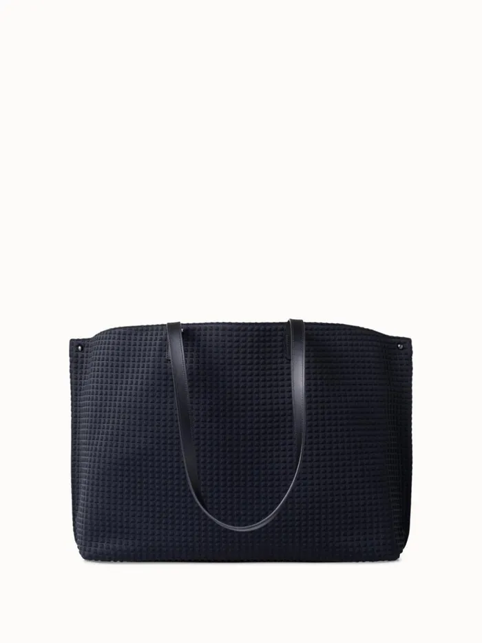 Medium Ai Shoulder Bag In Techno Trapezoid Fabric Black Women Akris Tote Bags