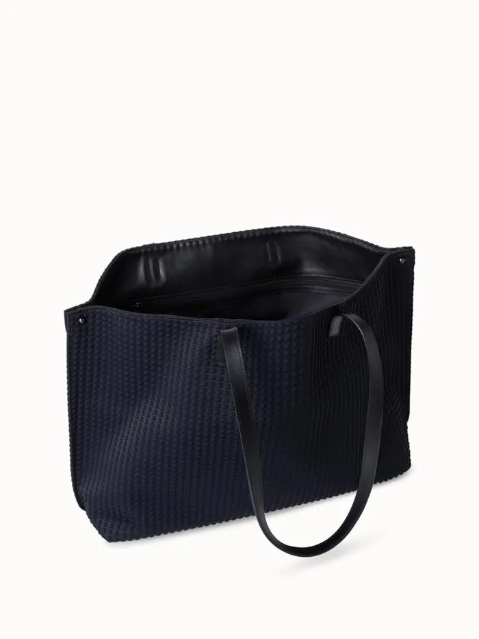 Medium Ai Shoulder Bag In Techno Trapezoid Fabric Black Women Akris Tote Bags