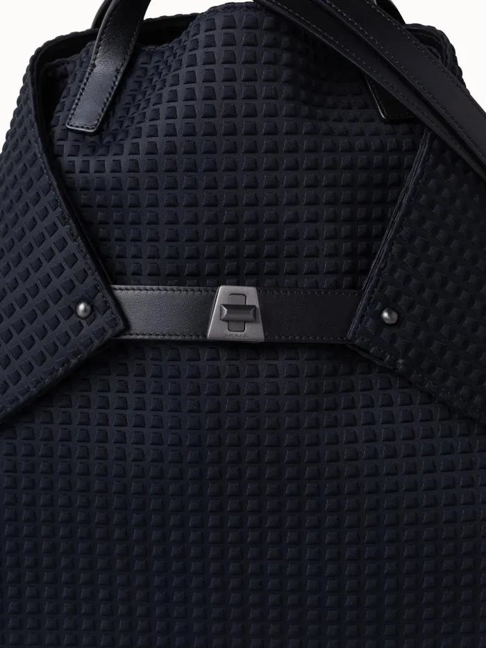 Medium Ai Shoulder Bag In Techno Trapezoid Fabric Black Women Akris Tote Bags
