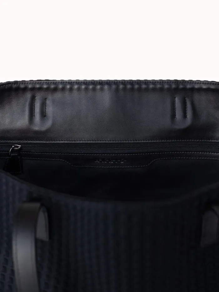 Medium Ai Shoulder Bag In Techno Trapezoid Fabric Black Women Akris Tote Bags