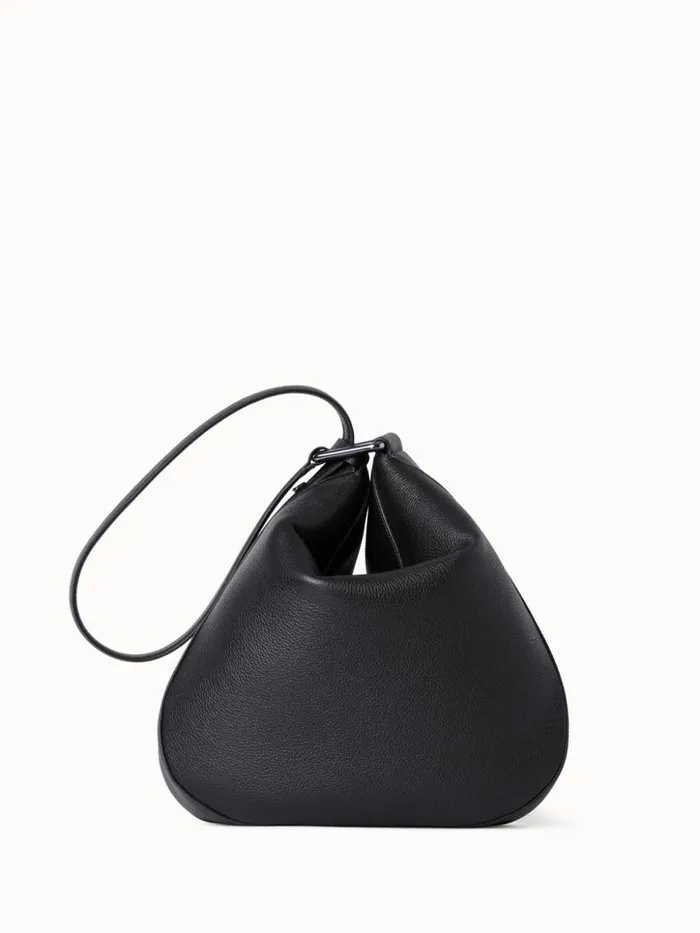 Medium Anna Hobo Bag In Leather Black Women Akris Shoulder Bags