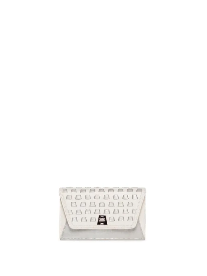 Medium Anouk Crossbody Clutch Bag With Handwoven Details Cream Women Akris Crossbody Bags