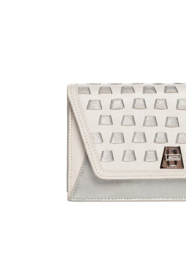 Medium Anouk Crossbody Clutch Bag With Handwoven Details Cream Women Akris Crossbody Bags