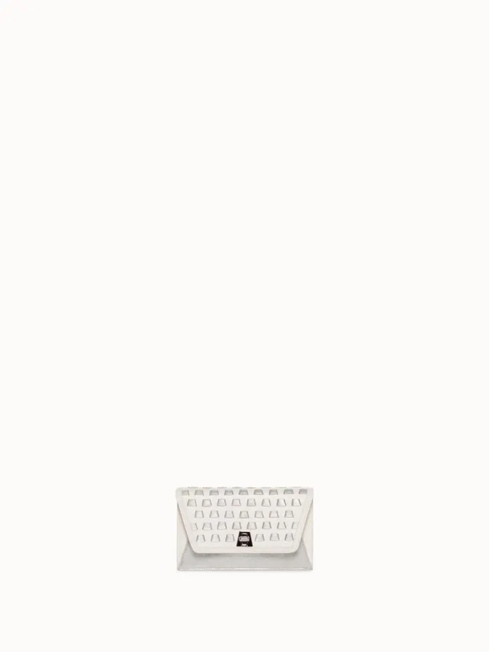 Medium Anouk Crossbody Clutch Bag With Handwoven Details Cream Women Akris Crossbody Bags