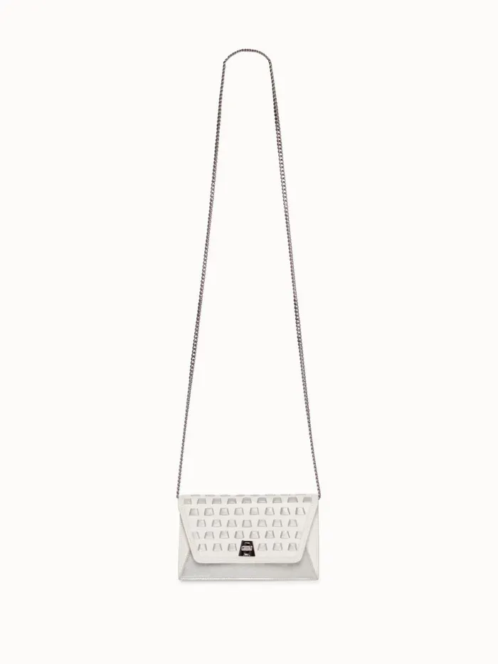 Medium Anouk Crossbody Clutch Bag With Handwoven Details Cream Women Akris Crossbody Bags