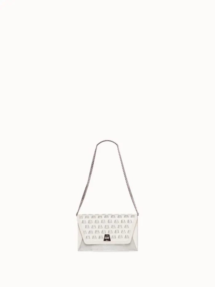 Medium Anouk Crossbody Clutch Bag With Handwoven Details Cream Women Akris Crossbody Bags