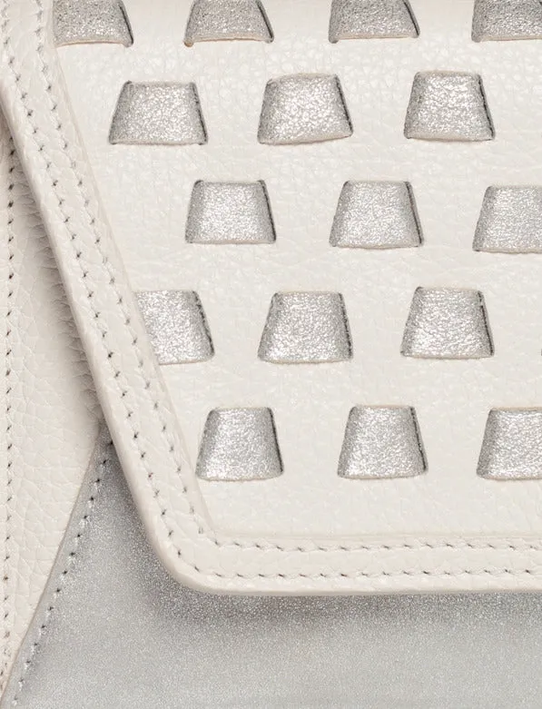 Medium Anouk Crossbody Clutch Bag With Handwoven Details Cream Women Akris Crossbody Bags