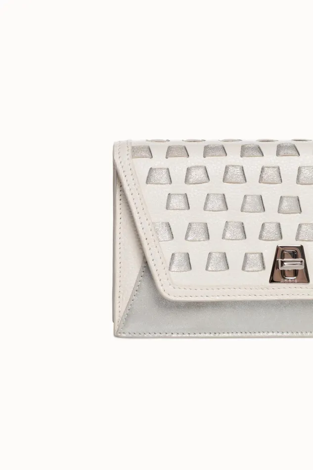 Medium Anouk Crossbody Clutch Bag With Handwoven Details Cream Women Akris Crossbody Bags