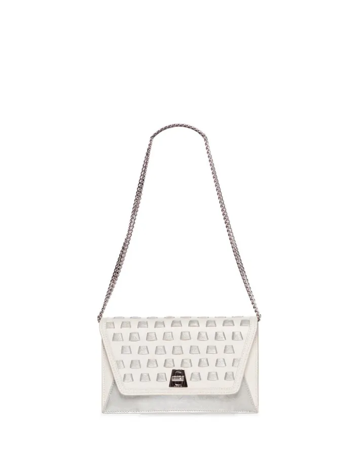Medium Anouk Crossbody Clutch Bag With Handwoven Details Cream Women Akris Crossbody Bags