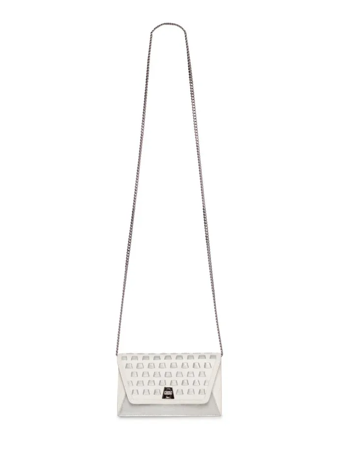 Medium Anouk Crossbody Clutch Bag With Handwoven Details Cream Women Akris Crossbody Bags