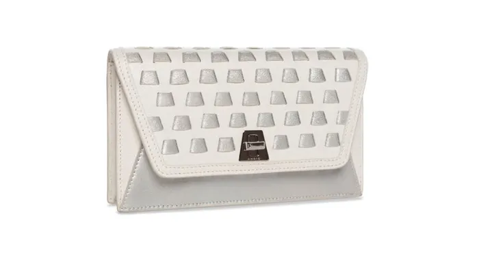 Medium Anouk Crossbody Clutch Bag With Handwoven Details Cream Women Akris Crossbody Bags