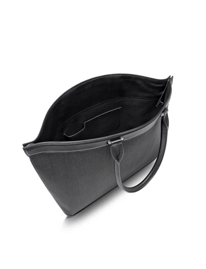 Medium Handbag In Horsehair And Graphite Colored Hardware With Smartphone Pocket Black Metallic Women Akris Tote Bags