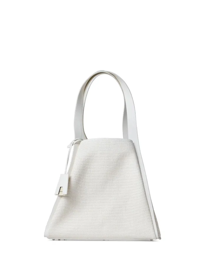 Medium Handbag In Raffia Fabric Cream Women Akris Tote Bags