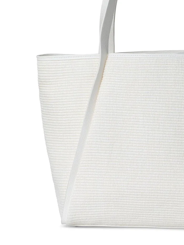 Medium Handbag In Raffia Fabric Cream Women Akris Tote Bags