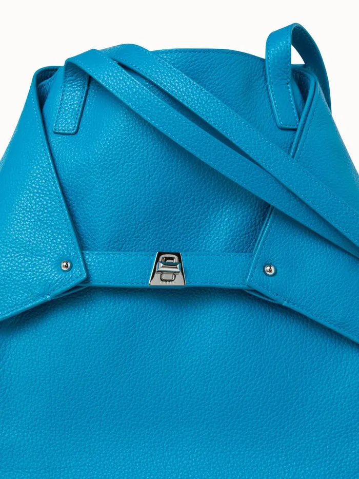 Medium Leather Handbag Peacock Women Akris Shoulder Bags