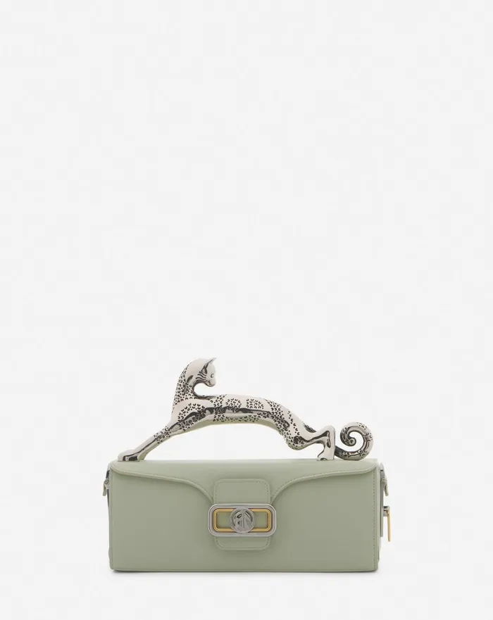 Medium Pencil Cat Leather Bag Sage Women Lanvin Tote Bags and Top Handle Bags
