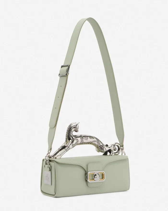 Medium Pencil Cat Leather Bag Sage Women Lanvin Tote Bags and Top Handle Bags
