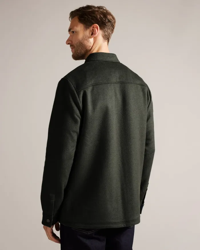Men ADERBRY 8211 Wool Blend Overshirt Medium Green Ted Baker Shirts Men ADERBRY 8211 Wool Blend Overshirt Medium Green Ted Baker Shirts