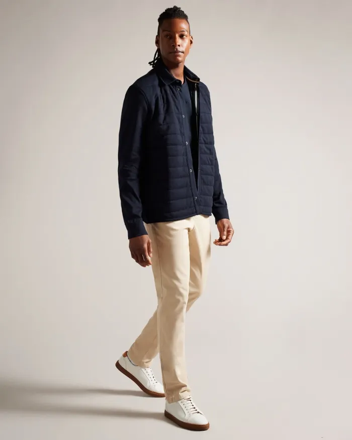 Men ANSTY 8211 Long Sleeve Padded Jersey Shirt Navy Ted Baker Tops Men ANSTY 8211 Long Sleeve Padded Jersey Shirt Navy Ted Baker Tops