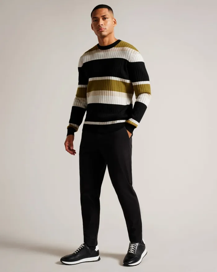 Men ARRAY 8211 Long Sleeve Regular Fit Striped Jumper Natural Ted Baker Jumpers and Knitwear Men ARRAY 8211 Long Sleeve Regular Fit Striped Jumper Natural Ted Baker Jumpers and Knitwear