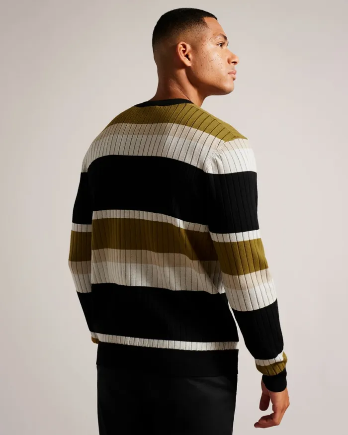 Men ARRAY 8211 Long Sleeve Regular Fit Striped Jumper Natural Ted Baker Jumpers and Knitwear Men ARRAY 8211 Long Sleeve Regular Fit Striped Jumper Natural Ted Baker Jumpers and Knitwear