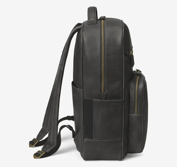 Men Backpacks and Briefcases Johnston and Murphy Rhodes Backpack Black Full Grain