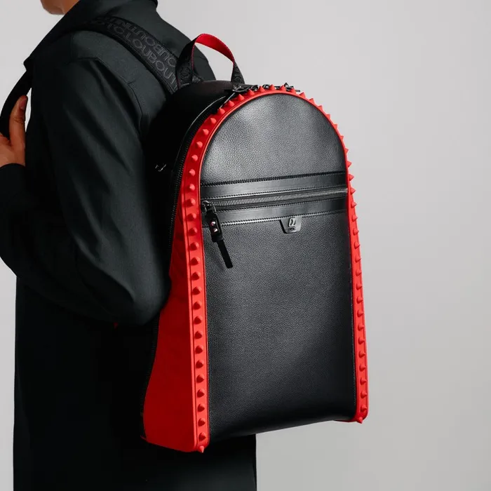 Men Backparis Backpack 8211 Calf Leather And Rubber 8211 Black Christian Louboutin Backpacks