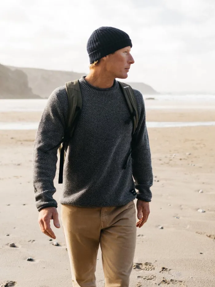 Men Barents Jumper Grey Marl Finisterre Knitwear