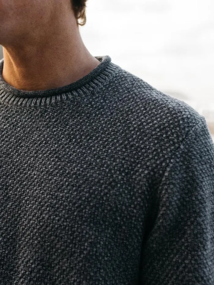 Men Barents Jumper Grey Marl Finisterre Knitwear