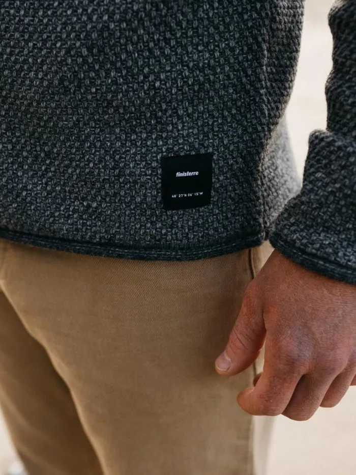 Men Barents Jumper Grey Marl Finisterre Knitwear